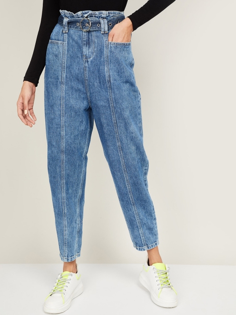 

Ginger by Lifestyle Women's Mid-Blue Relaxed Fit High-Rise Jeans