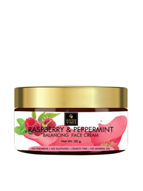 

Good Vibes Unisex Raspberry and Peppermint Balancing Face Cream - 50 g, Pink