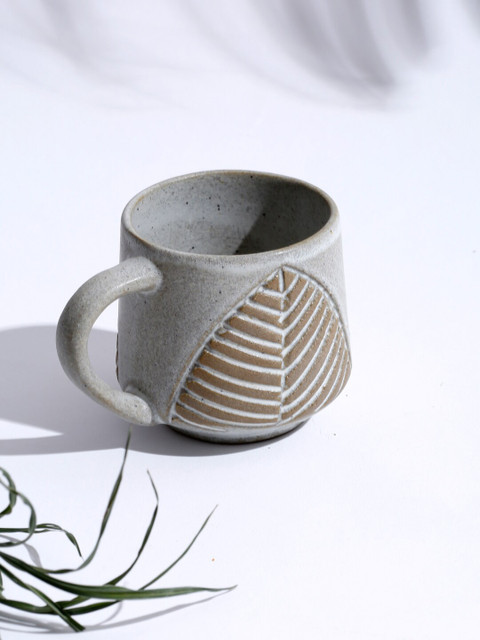 

Fabindia Beige & Grey Textured Ceramic Matte Cup