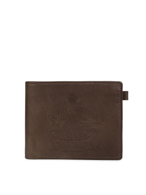 

Royal Enfield Men Brown Textured Leather Two Fold Wallet