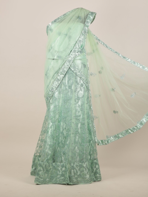 

Pothys Pistha Green Embellished Half & Half Saree