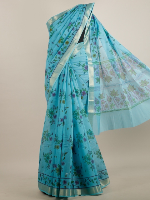 

Pothys Blue & Green Floral Saree