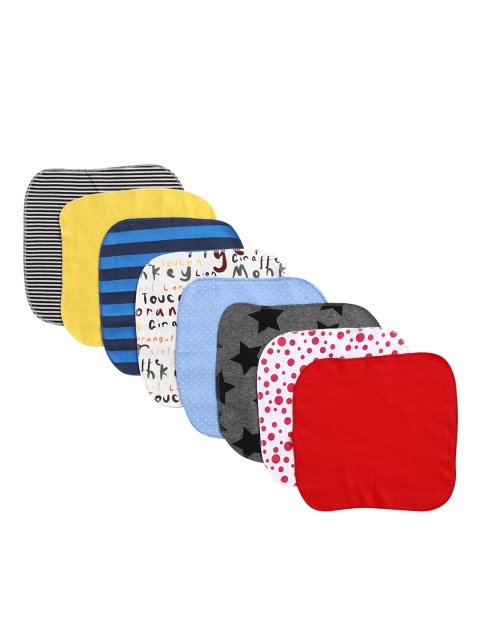 

BUMZEE Infants Kids Pack Of 8 Assorted Pure Cotton Napkins