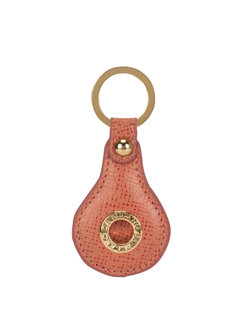 

Da Milano Unisex Orange & Gold-Toned Textured Genuine Leather Keychain