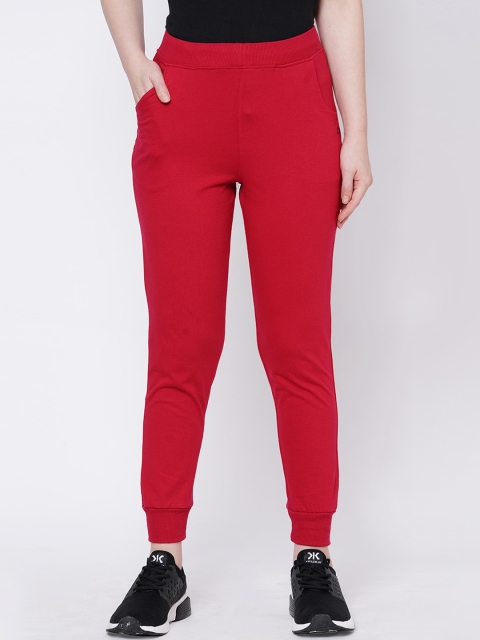 

Sweet Dreams Women Red Solid Slim-Fit Cotton Joggers