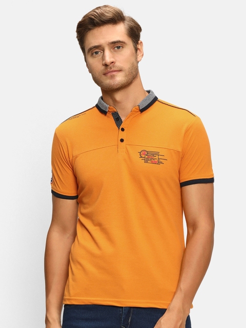 

V2 Value & Variety Men Mustard Yellow Solid Polo Collar T-shirt
