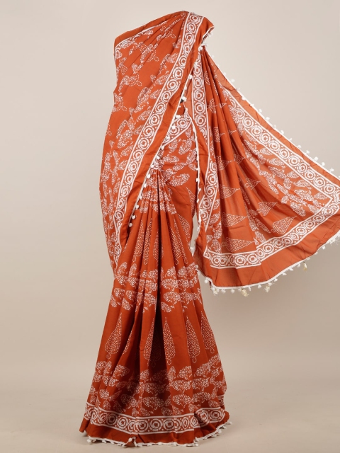 

Pothys Brown & White Ethnic Motifs Printed Saree