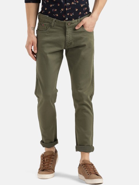 

V2 Value & Variety Men Green Pure Cotton Chinos Trousers