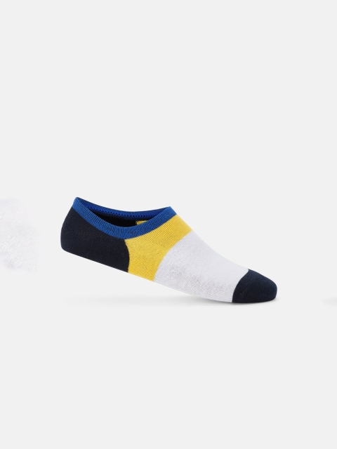

Ajile by Pantaloons Men Yellow & White Colourblocked Ankle-Length Socks