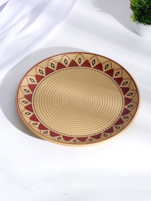 

Fabindia Beige Printed Ceramic Rega Decal Plates