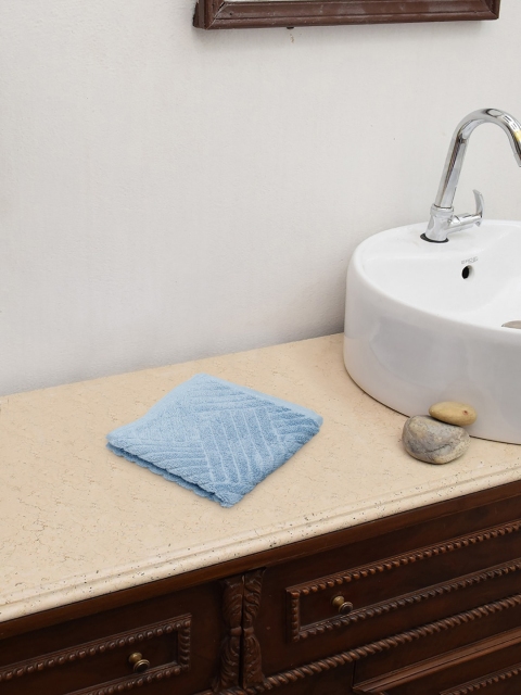 

Fabindia Blue Cotton Woven 80 GSM Hand Towel