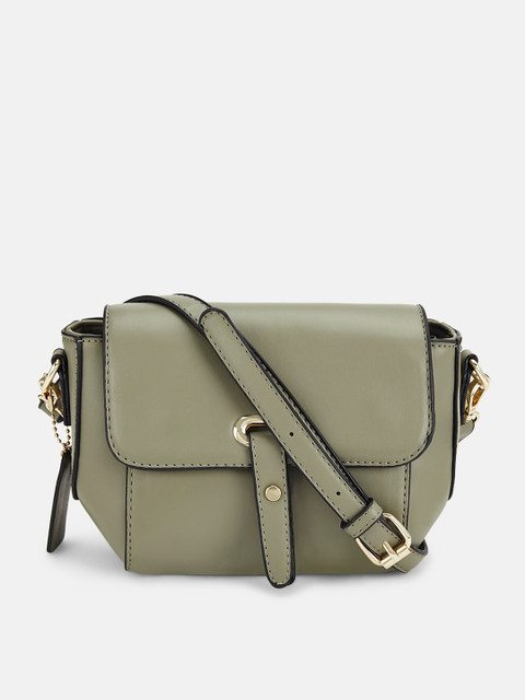 

Forever Glam by Pantaloons Khaki Structured Sling Bag