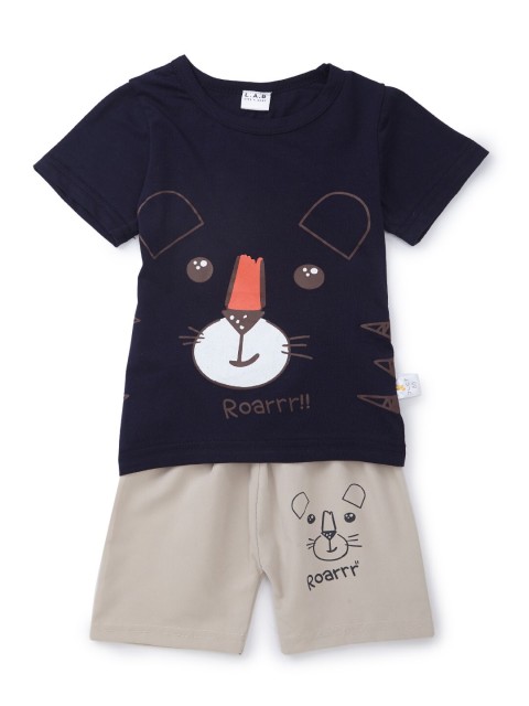 

Like A Boss Boys Black Printed T-shirt with Shorts