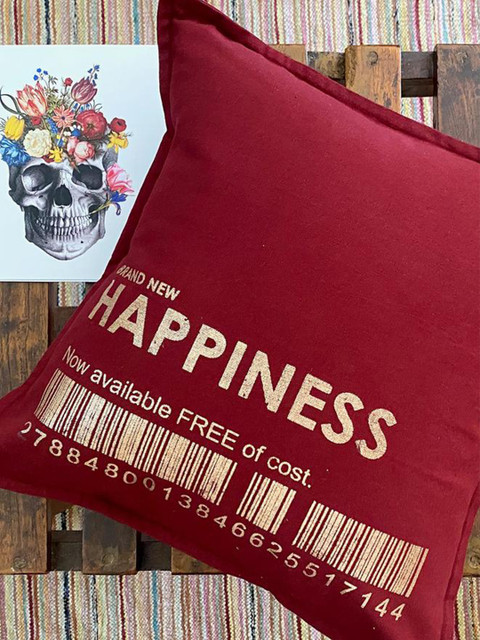 

MARCA Disati Red & Off White Quirky Square Cushion Covers