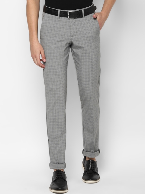 

Allen Solly Men Grey Checked Slim Fit Trousers