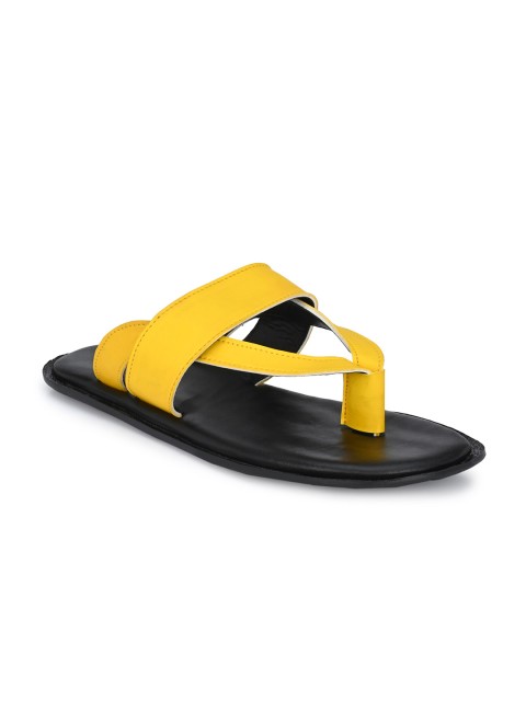 

Big Fox Men Yellow & Black Slip-On Flip Flops
