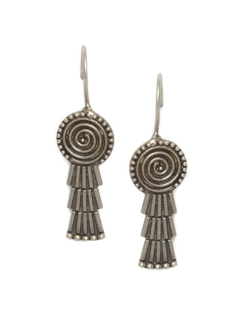 

Fabindia Silver-Toned Contemporary Drop Earrings