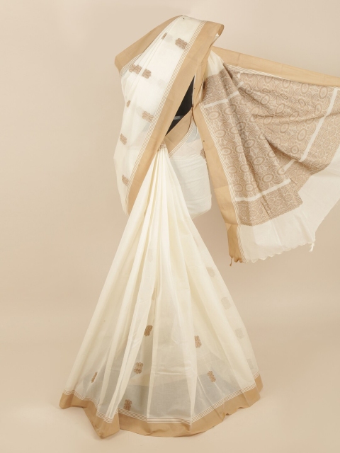 

Pothys Off White & Gold-Toned Woven Design Saree