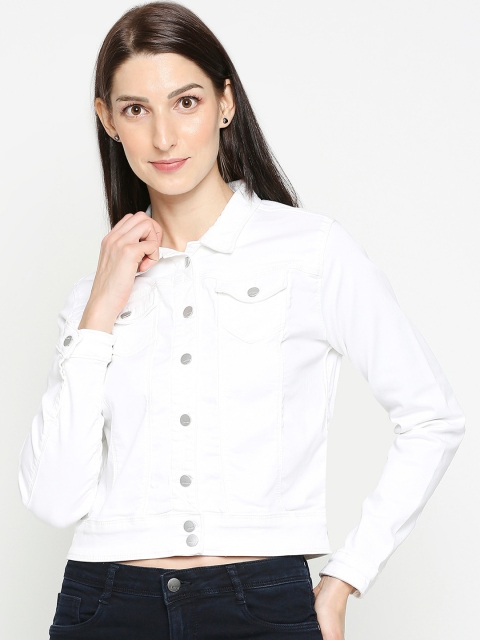 

Kraus Jeans Women White Washed Crop Denim Jacket