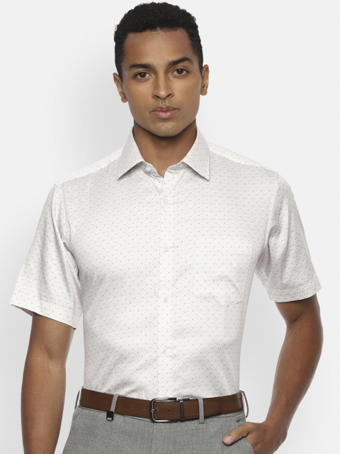 

Van Heusen Men White Printed Regular Fit Formal Shirt
