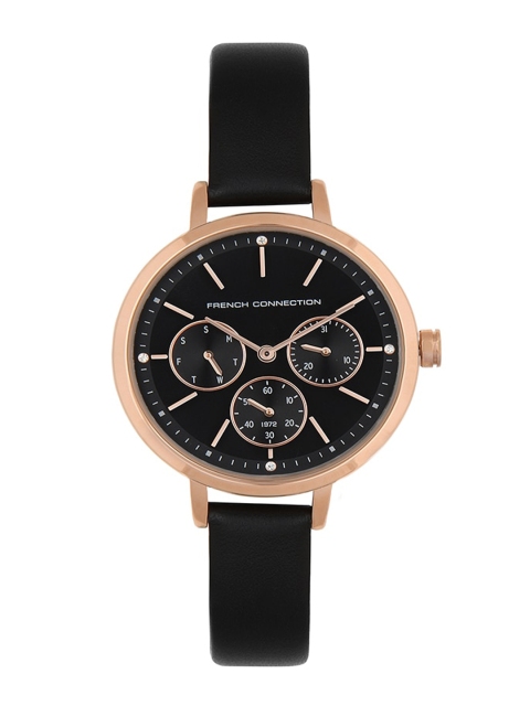 

French Connection Women Black Dial & Leather Straps Analogue Watch