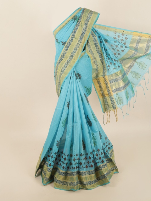 

Pothys Blue & Black Floral Saree