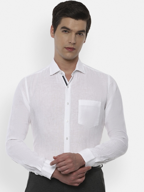 

Van Heusen Men White Slim Fit Formal Linen Shirt
