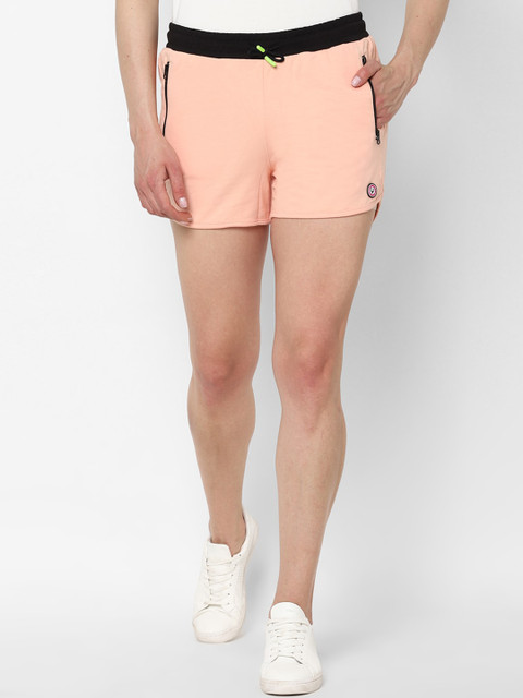 

Allen Solly Woman Women Peach-Coloured Mid-Rise Regular Shorts