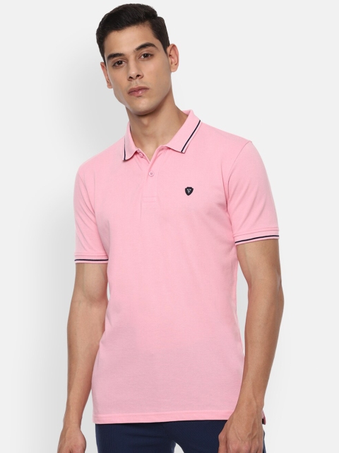 

Van Heusen Men Pink Polo Collar T-shirt
