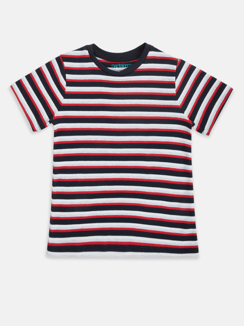 

Pantaloons Junior Boys Red & White Striped T-shirt