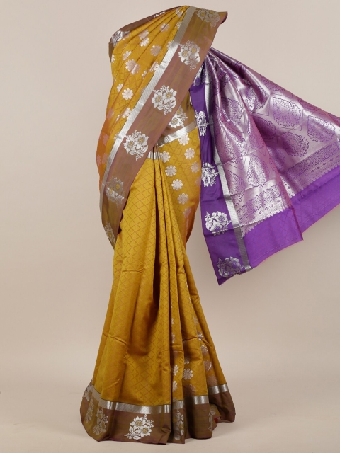 

Pothys Mustard & Purple Woven Design Zari Art Silk Saree