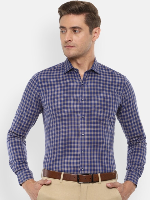 

Van Heusen Men Blue Slim Fit Checked Formal Shirt