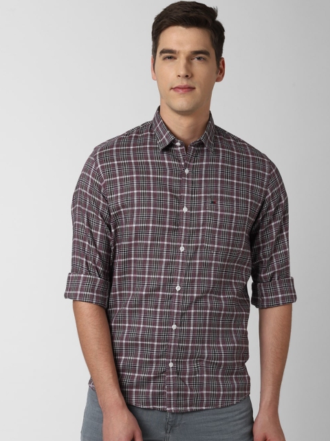 

Peter England Casuals Men Purple Slim Fit Checked Casual Shirt