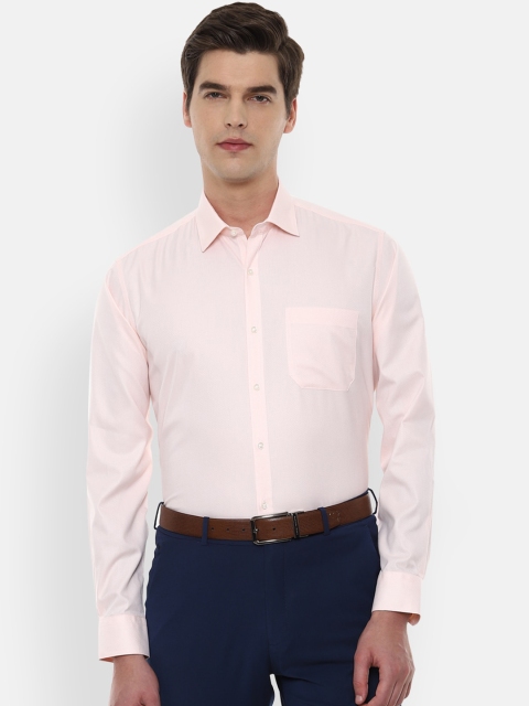 

Van Heusen Men Peach-Coloured Solid Formal Shirt