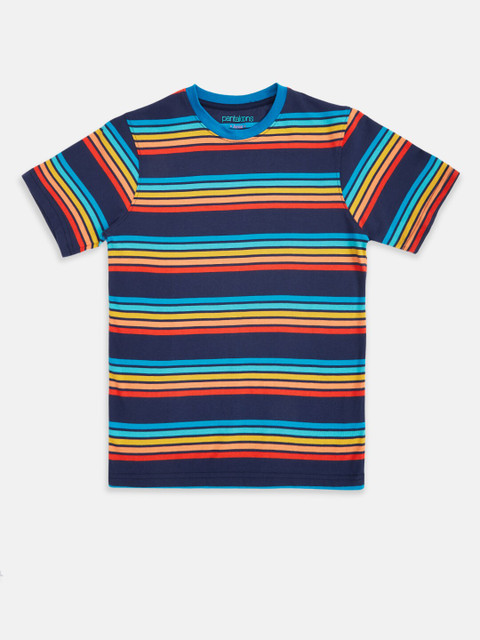 

Pantaloons Junior Boys Blue Striped T-shirt