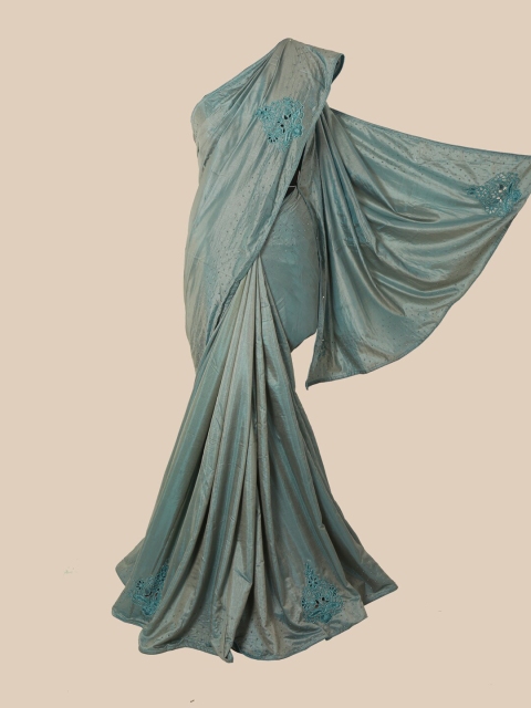 

Pothys Grey & Blue Embellished Art Silk Saree