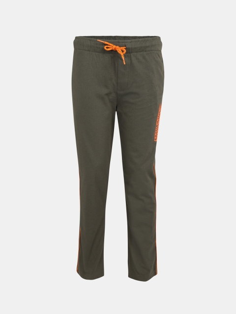 

Jockey Boys Olive Green Solid Super Combed Cotton Track Pants