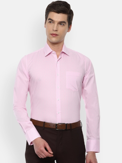 

Van Heusen Men Pink Slim Fit Checked Formal Shirt