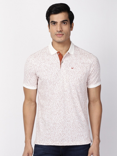 

Blackberrys Men Cream-Coloured Printed Polo Collar Slim Fit T-shirt
