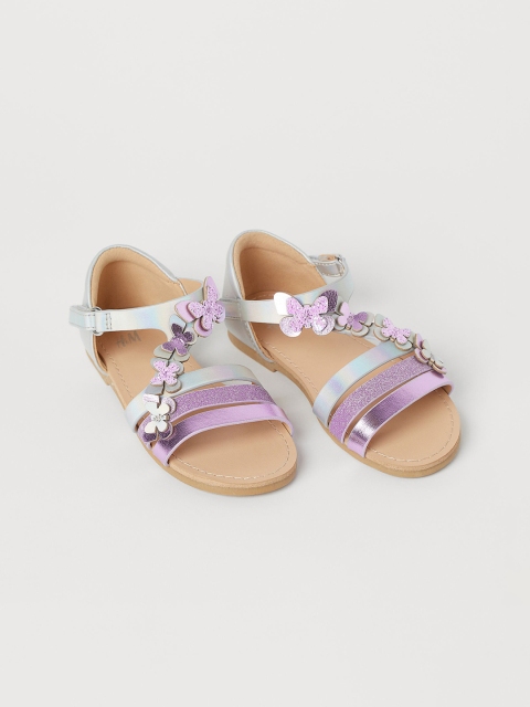 

H&M Girls Purple & Silver-Toned Shimmering Sandals