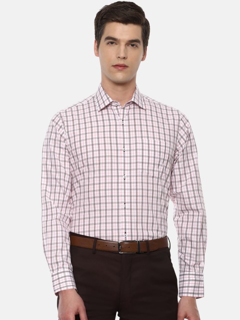 

Van Heusen Men Pink Grid Checks Checked Formal Shirt