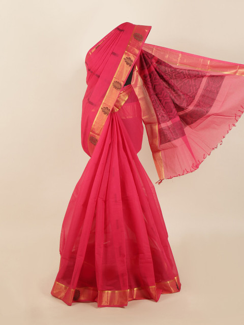

Pothys Pink & Gold-Toned Woven Design Saree