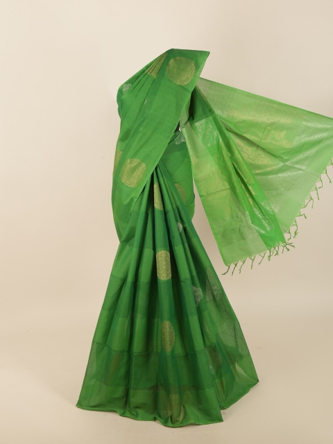 

Pothys Green & Gold-Toned Ethnic Motifs Saree