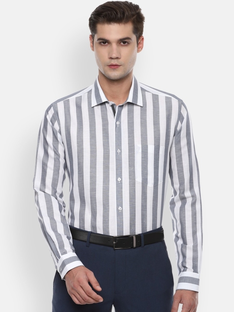 

Van Heusen Men White Striped Formal Shirt