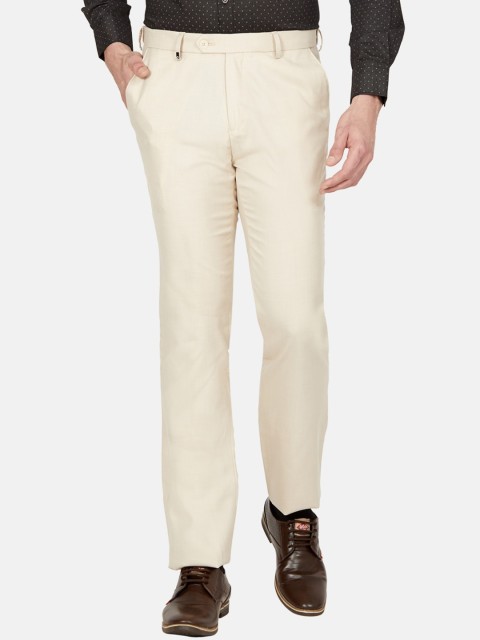 

Oxemberg Men Beige Smart Slim Fit Formal Trousers