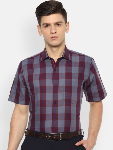 

Van Heusen Men Maroon Checked Casual Shirt