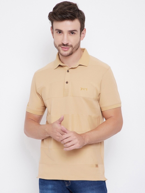

UNICOPS Men Beige Polo Neck T-shirt
