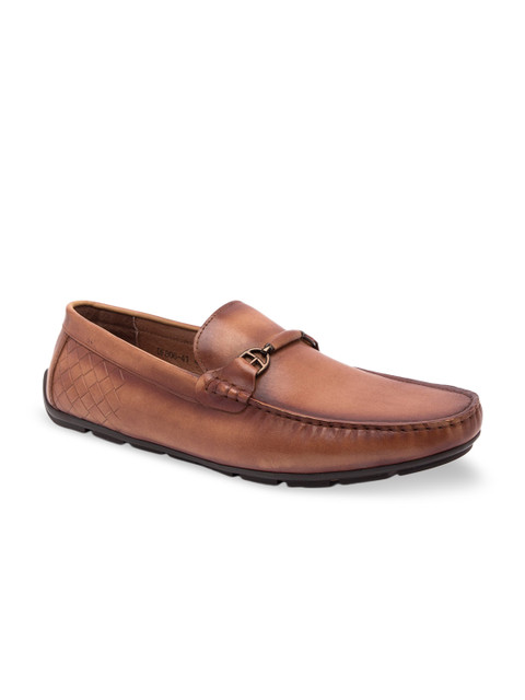 

Regal Men Tan Leather Textured Driving Shoes