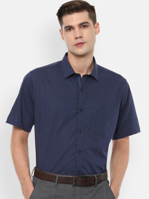 

Van Heusen Men Navy Blue Checked Casual Shirt