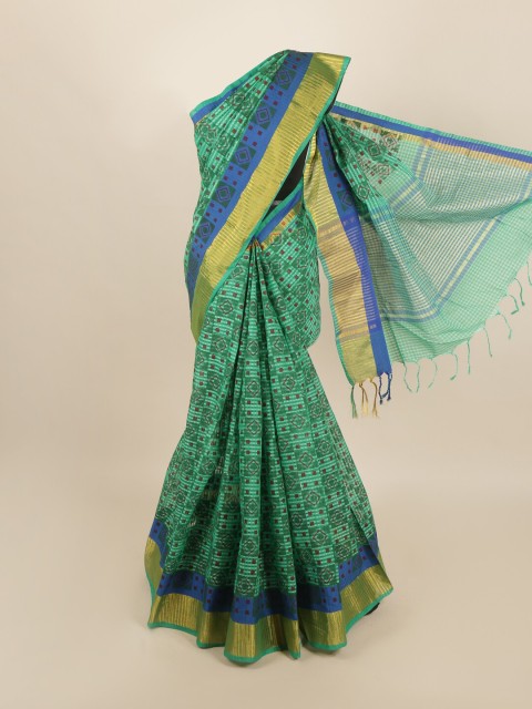 

Pothys Green & Blue Zari Saree